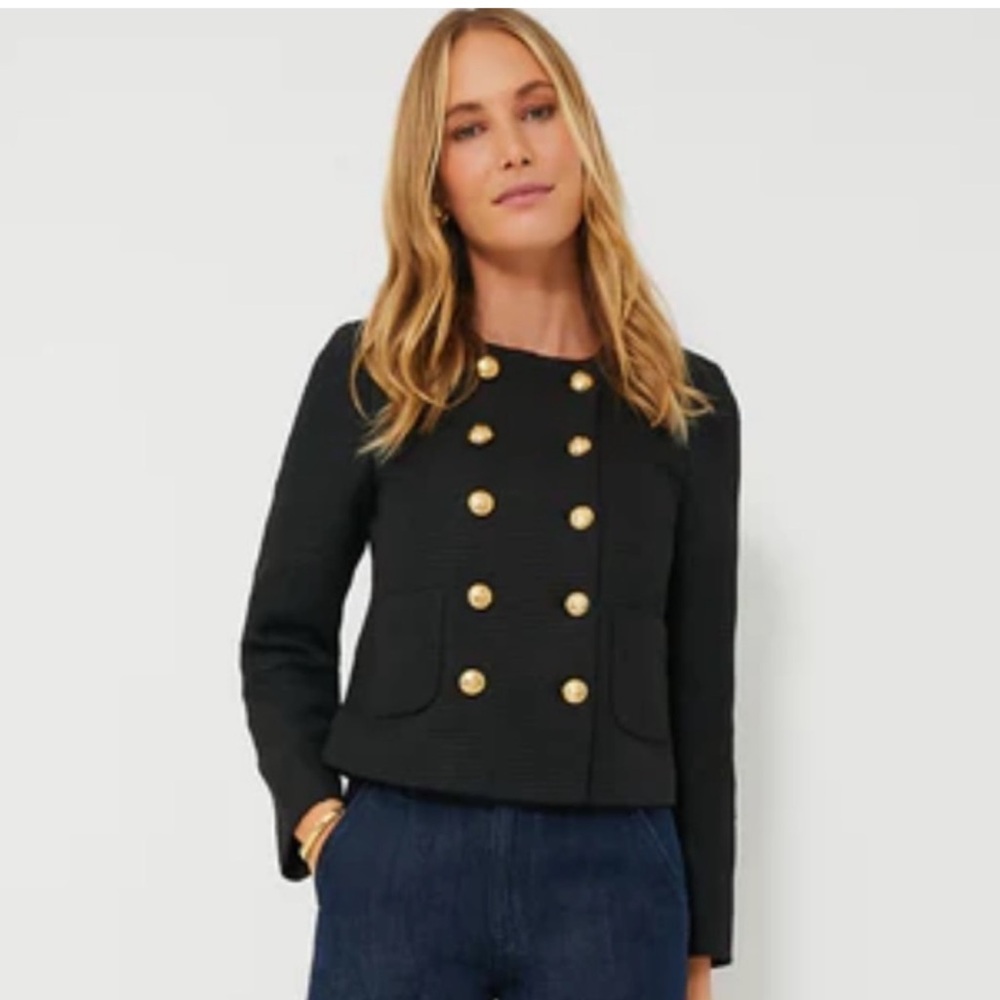 Tuckernuck NWT Elegant Black Blazer with Gold Accents